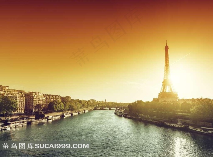 唯美清新阳光埃菲尔铁塔