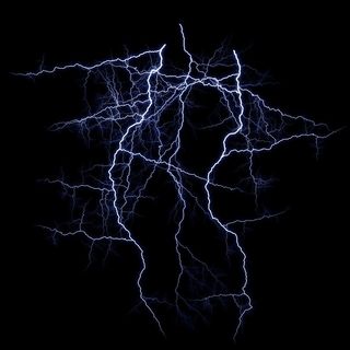 交织着的蓝色白色闪电