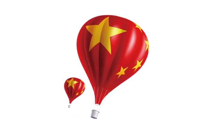 五星红旗热气球免扣透明素材