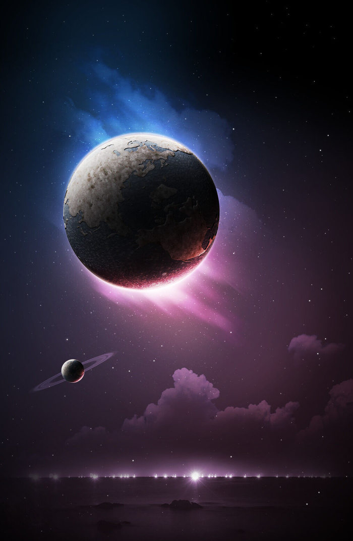 星球宇宙奇幻图片psd模版下载