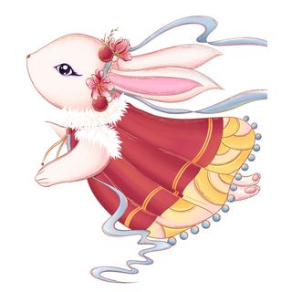 颜色仙女兔 仙女兔 彩色兔 兔年兔子 兔年元素