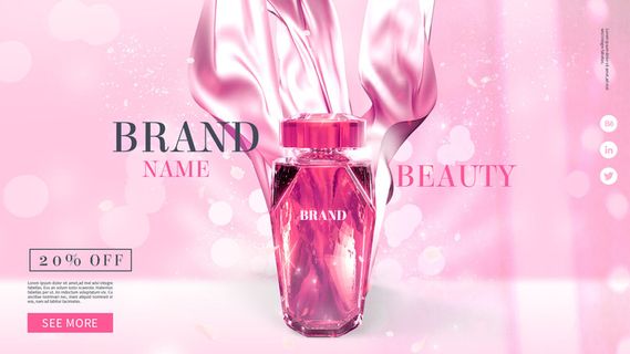 电商广告粉色香水背景