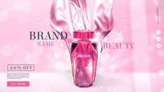 电商广告粉色香水背景