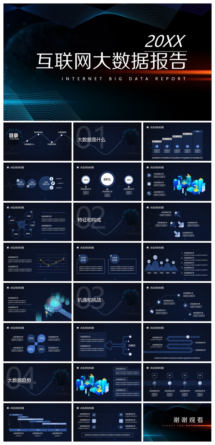 互联网大数据行业通用PPT模板
