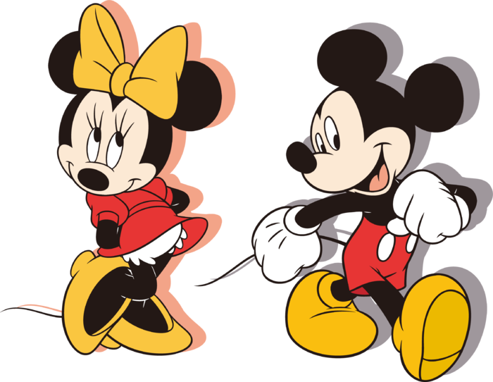 米奇和米妮散步