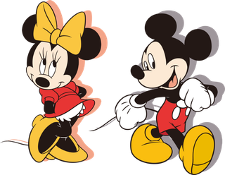 米奇和米妮散步