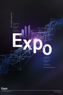 新创意人工智能AI区块链大数据论坛城市科技展板海报PSD素材模板 新创意人工智能AI区块链大数据论坛城市科技展板海报PSD素材模板