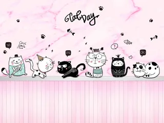 卡通儿童房背景墙壁纸壁画壁布