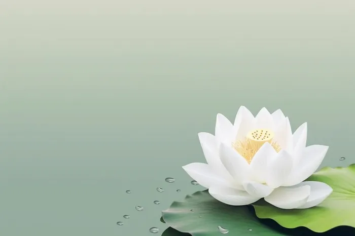 简约摄影清新荷花白绿色背景(1344x896)