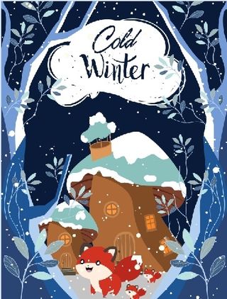 设计冬天雪花卡通背景