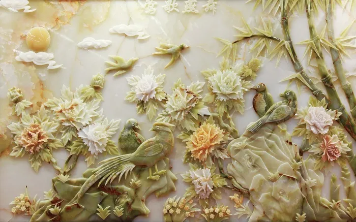 雕塑玉雕背景风景