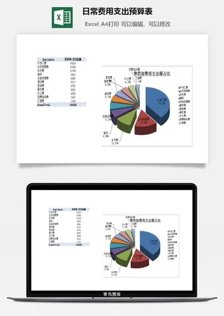 日常费用支出预算表excel模板