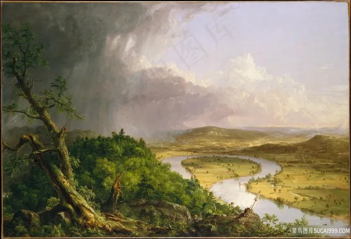 马萨诸塞州北安普顿风景画油画
