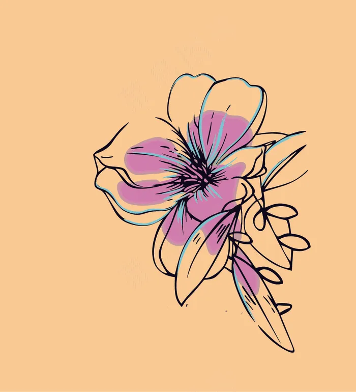 花撞色插画ai矢量模版下载