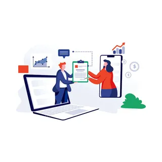 扁平化人物场景办公互联网等距ai矢量设计网页海报UI素材插画