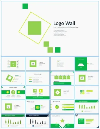 方块主义扁平化简约大气工作总结报告ppt模板