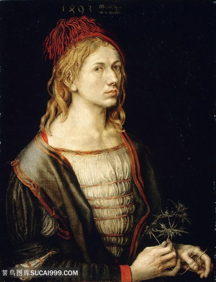 丢勒手绘高清黑衣女性插画