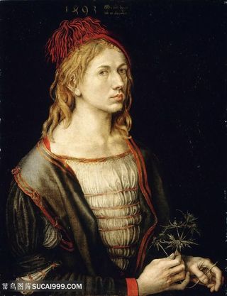 丢勒手绘高清黑衣女性插画