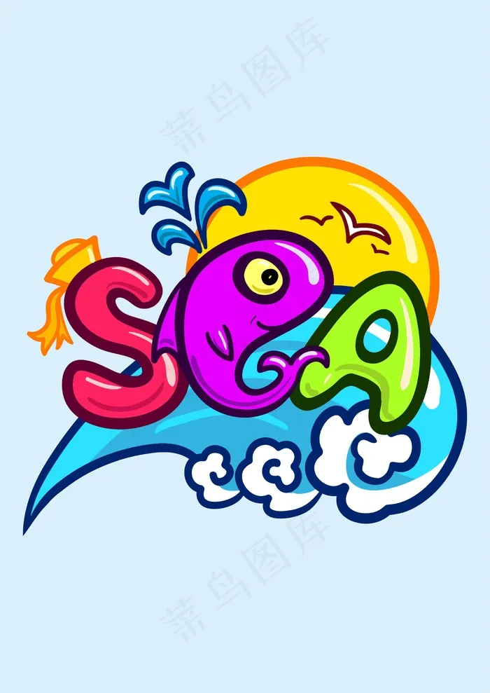 海洋元素 环保素材cdr矢量模版下载