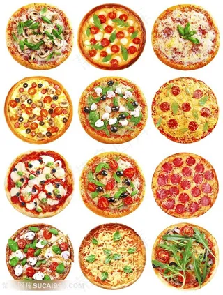 12个美味的披萨高清图片