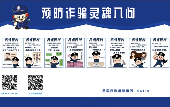 电信诈骗灵魂8问psd模版下载