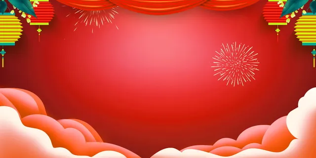 2022虎年新年春节卡通模板喜庆节日背景