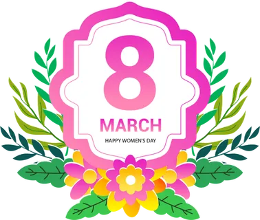 38妇女节三八女神女王粉色花朵玫瑰艺术字设计png免抠ps素材