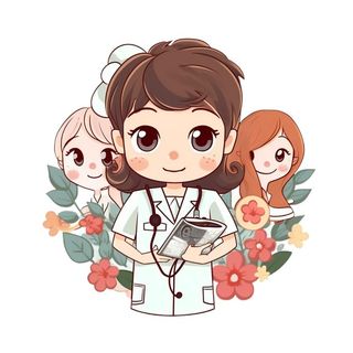 医生护士人物插画花天使免抠