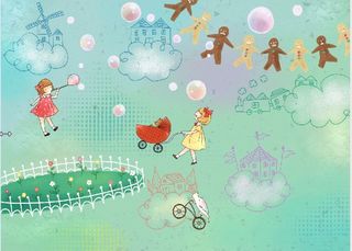 卡通儿童手绘背景墙