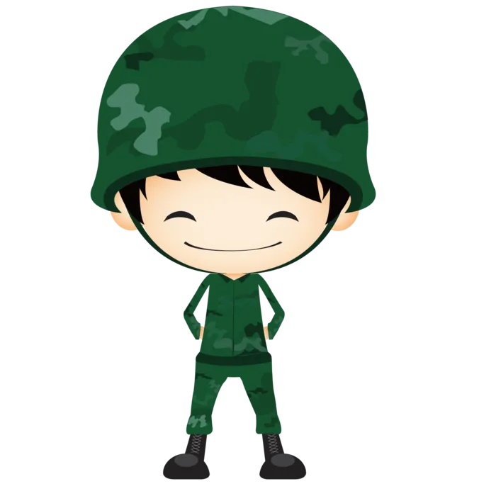 士兵站立卡通