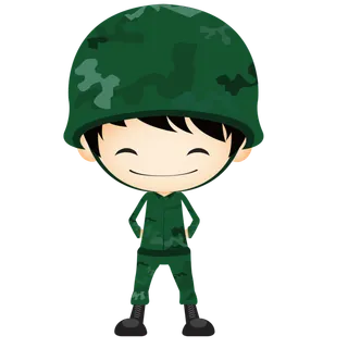 士兵站立卡通