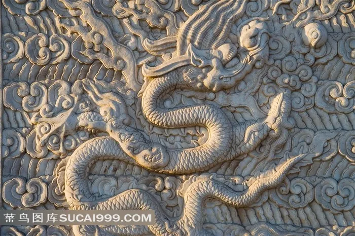 传统龙纹雕塑素材