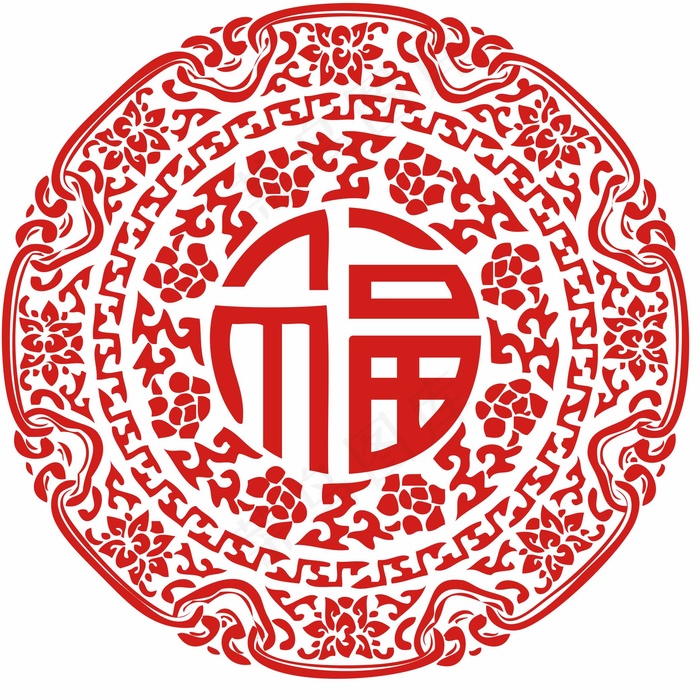 福字剪纸 剪纸风元素