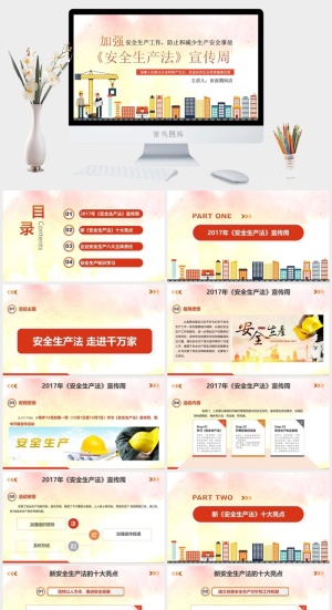 安全生产PPT模板预览图