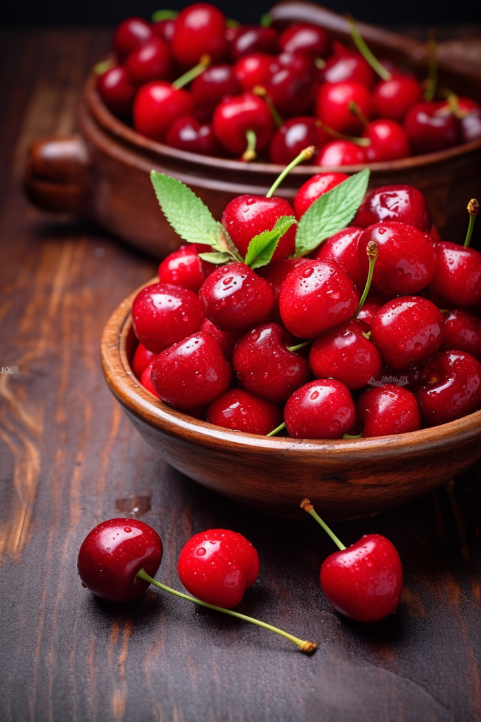 碗装车厘子樱桃水果摄影图