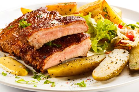 香嫩可口的牛排图片