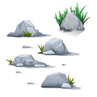 卡通石头插画素材图片