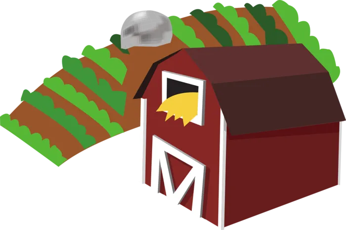 仓库农田卡通现代农业