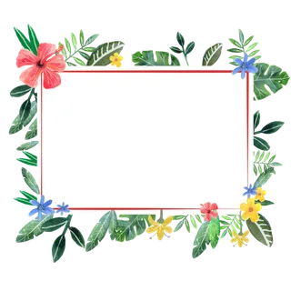 卡通边框花与叶