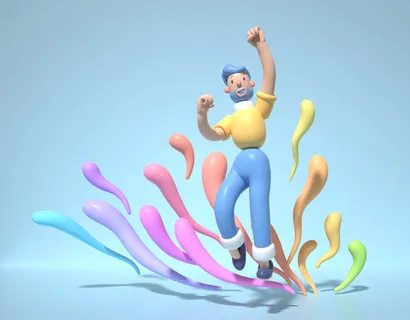 C4D卡通个性风格休闲人物IP形象