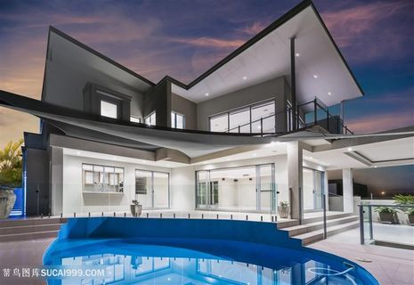 奢华别墅建筑高清图片