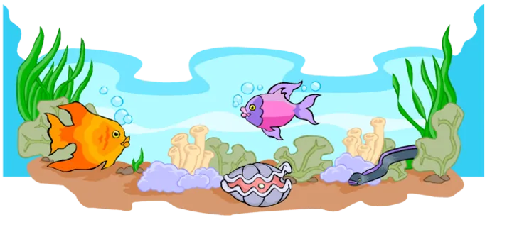 卡通鱼缸小鱼简笔