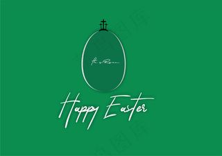 复活节绿色背景广告图片