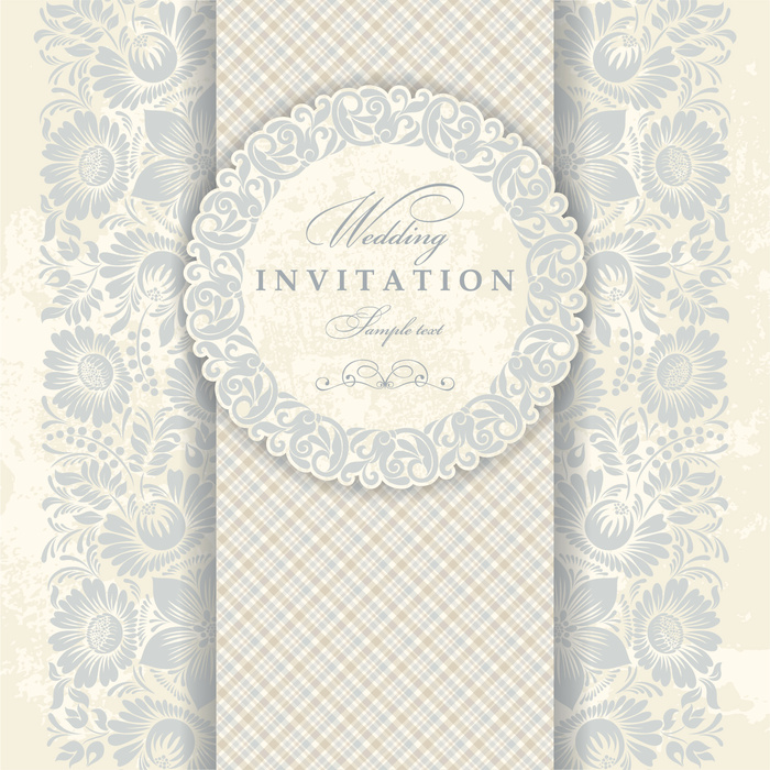 欧式复古请柬请帖矢量素材