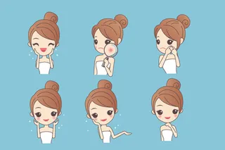 化妆品素材卡通版美容女孩