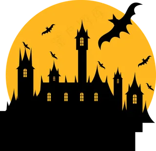 万圣节节日卡通素材城堡