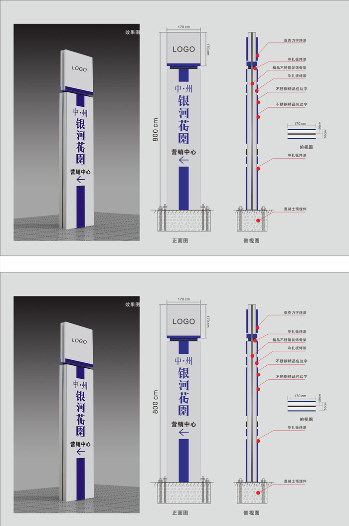 大气房地产精神堡垒图片竖招牌导视牌