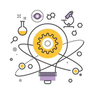 线条创意简笔化学元素少儿兴趣班