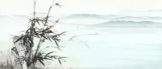 山水画素材中国风水墨画素材元素中国画