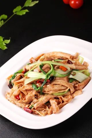 上海青炒豆筋 (1)